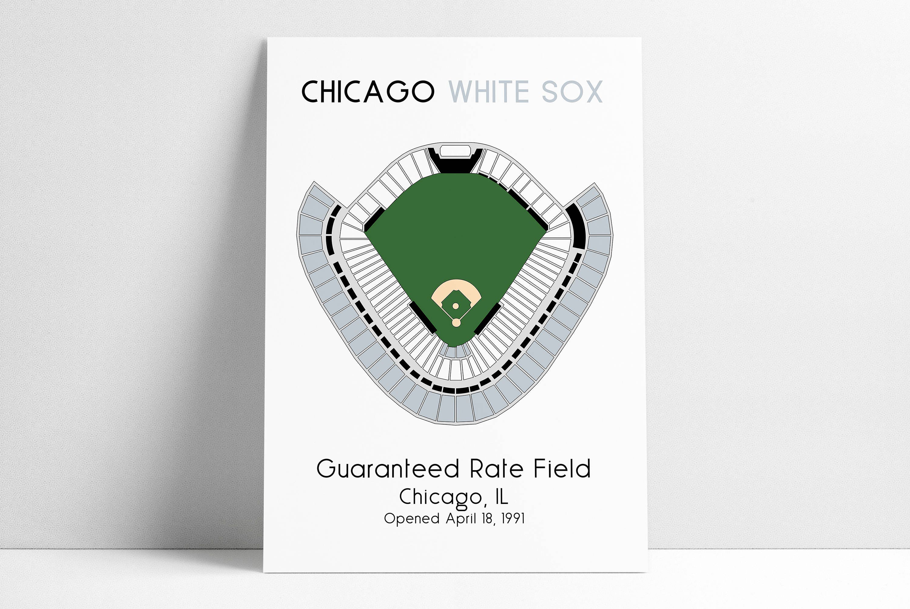 Chicago White Sox MLB Stadium Map, Ballpark Map, Baseball Stadium Map, Gift  for Him, Stadium Seating Chart, Man Cave