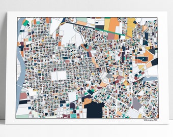 Wilmington NC Map Art Print: Abstract City Streets Poster