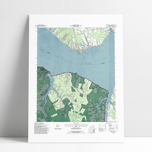 Cherry Point NC Vintage Map Poster Print Wall Art, Cherry Point North Carolina, Cherry Point Marine Base, Marine Corps Air Station