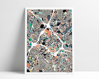 Charlotte NC Print Wall Art Map Poster Housewarming Gift Charlotte NC Poster Wall Art Home Decor Office Decor Gift Print Abstract Art