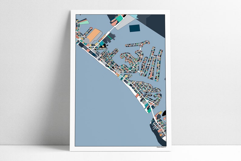 Madeira Beach FL Wall Art Map Print Poster Madeira Beach House Art Poster Florida Beach Home Decor Madeira FL Abstract Art Thank You Gift image 1