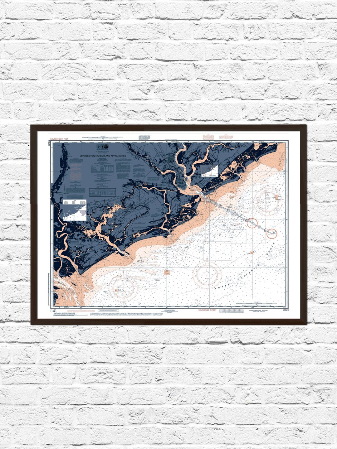 Charleston SC Art Poster, Nautical Chart, Charleston Print, Art