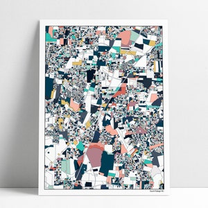 South Raleigh NC Map Art Print