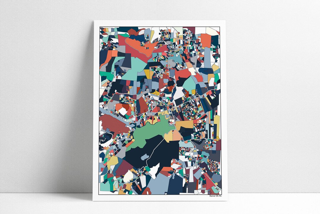 Banner Elk NC Map Art Print Wall Art Housewarming Gift Etsy