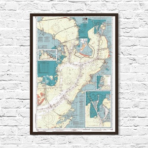 Mapa Tampa FL, wydruk artystyczny, mapa Tampa na Florydzie, sztuka Florydy, wydruk nadmorski, wystrój domku na plaży, wystrój biura, sztuka Florydy, zatoka Tampa na Florydzie