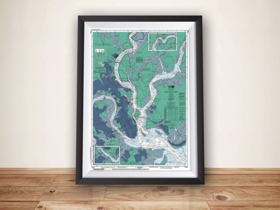 Charleston Nautical Chart Art