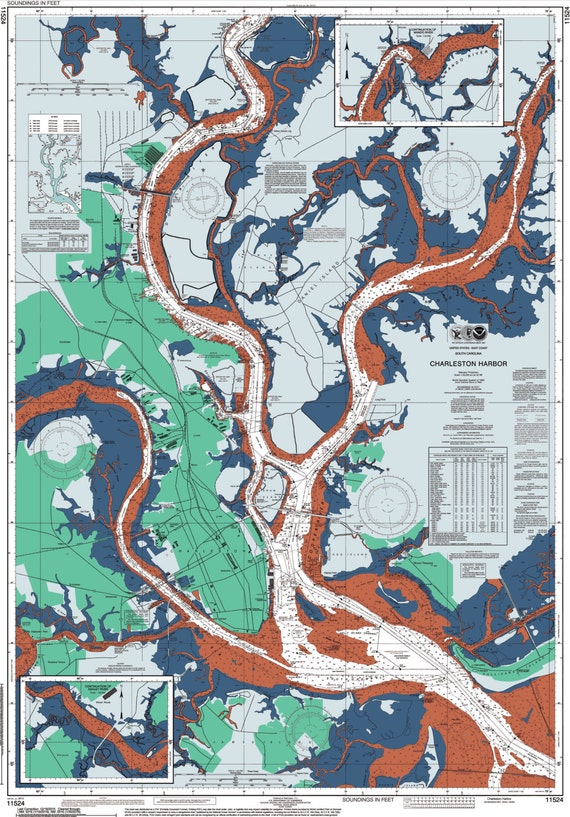 Charleston Nautical Chart Art