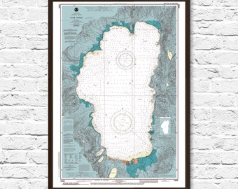 Lake Tahoe, Lake House Decor, Lake Tahoe Map, Lake Tahoe Print, Lake House Art, Lake Tahoe California, Lake Tahoe Print, Lake Tahoe Poster