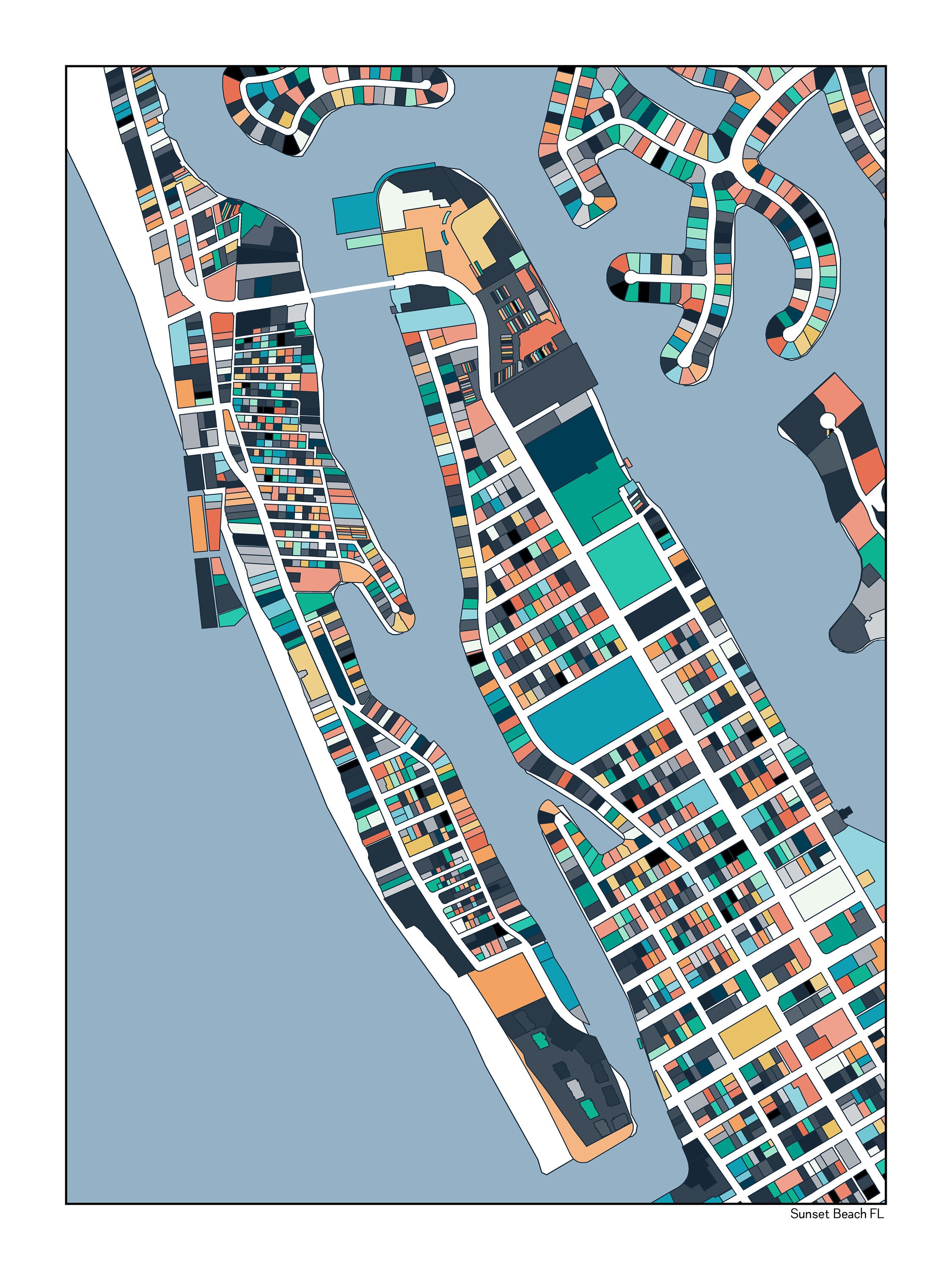 Sunset Beach FL Wall Art Map Print - Il Fullxfull.3001840901 If8h 