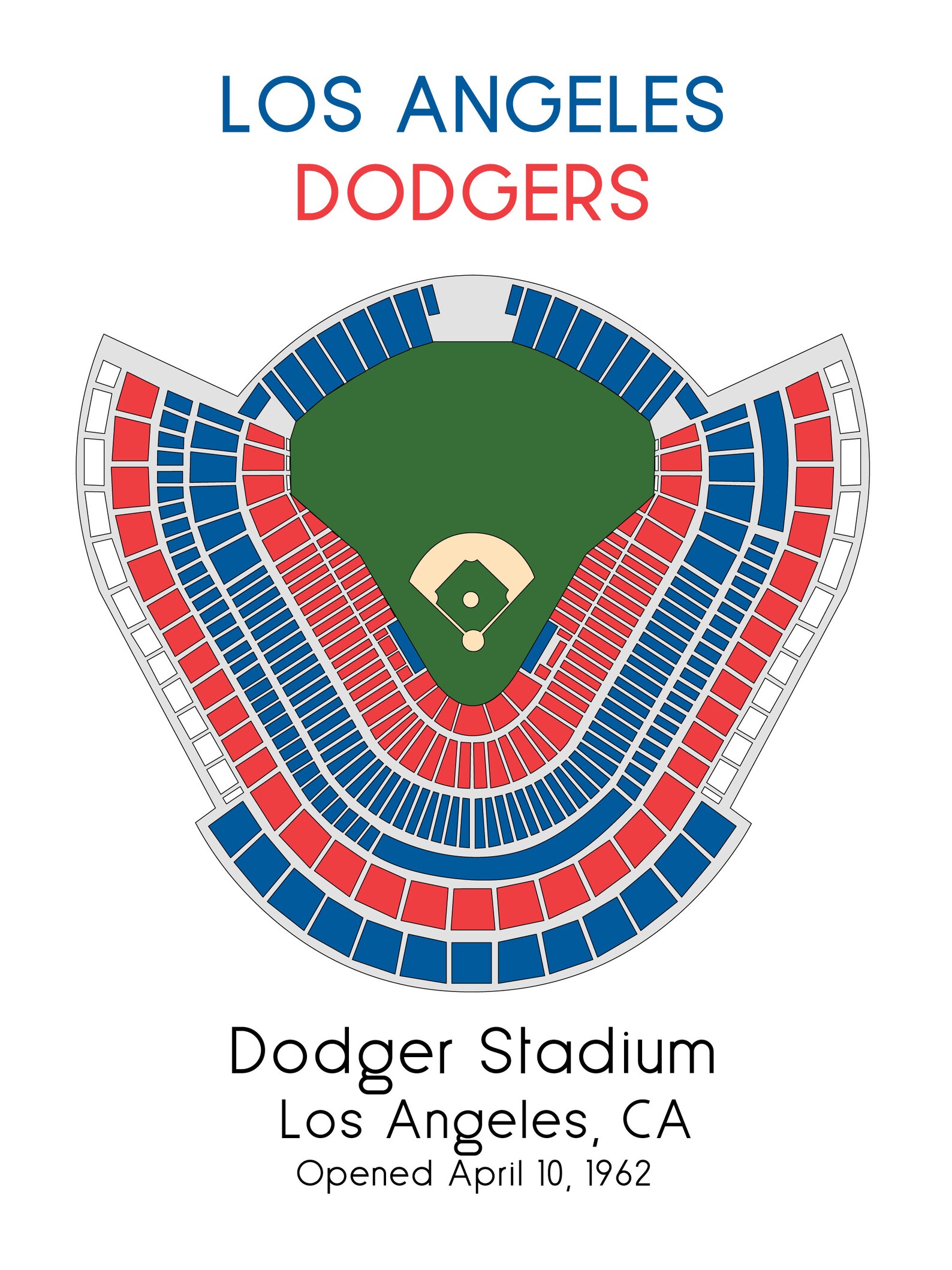 Dodger Stadium Print LA Dodger Stadium Seating Chart Poster Etsy