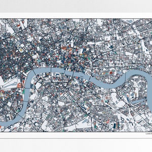 London Map Art Print, London England Home Decor, London Streets, London Poster, London Gift