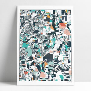 Rolesville North Carolina Map Art Print: Abstract Hometown Gift