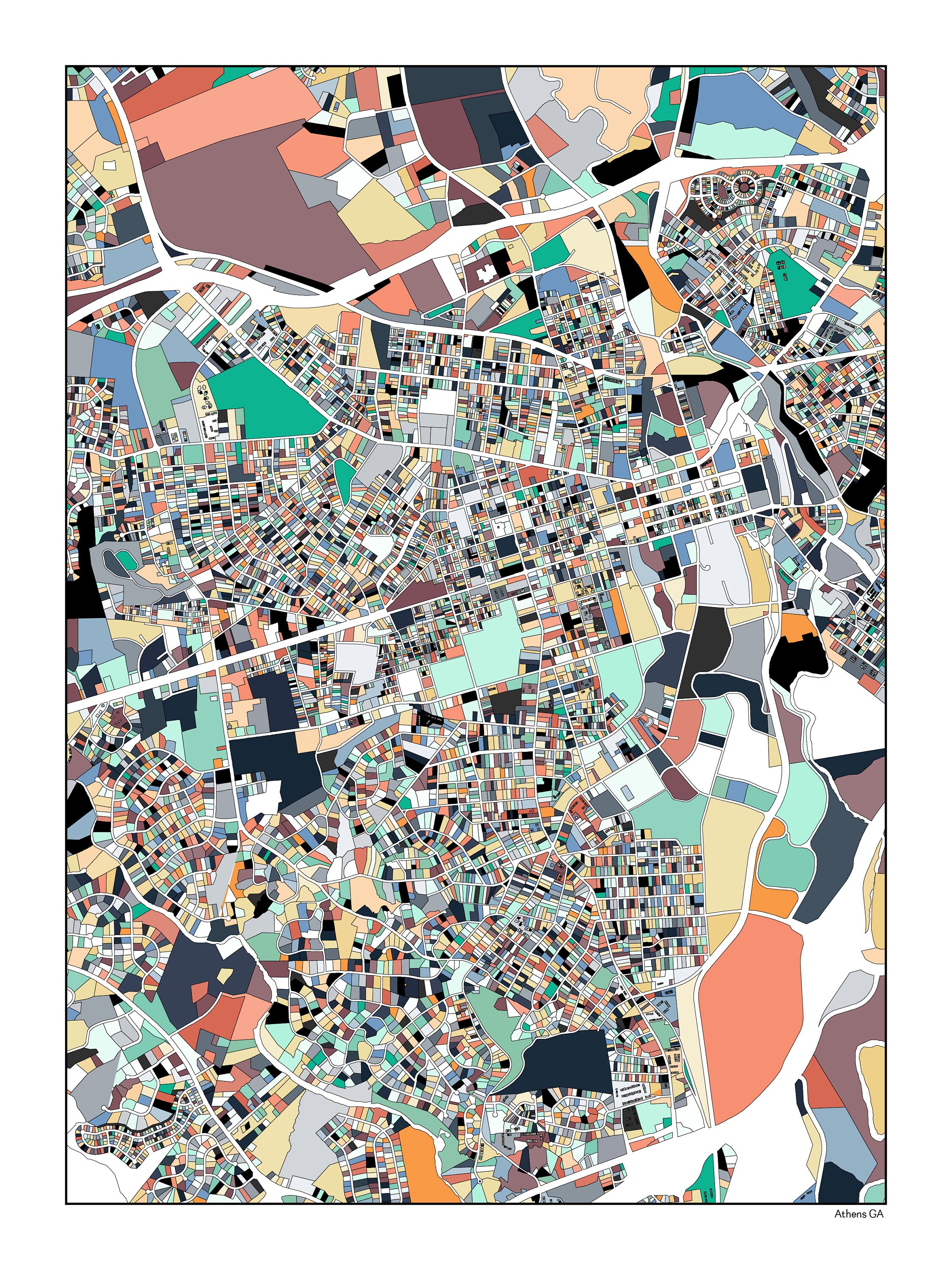 Athens GA City Map 3 Color Options Georgia Athens GA Map | Etsy
