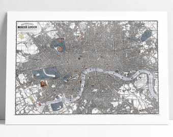 Vintage London Map Print: 1862 Reynolds Historic England Art