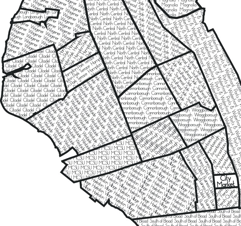 Charleston Map Art Poster