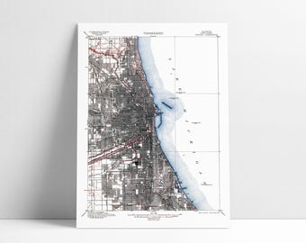Chicago 1901 Topographic Map Print: Vintage Illinois Art