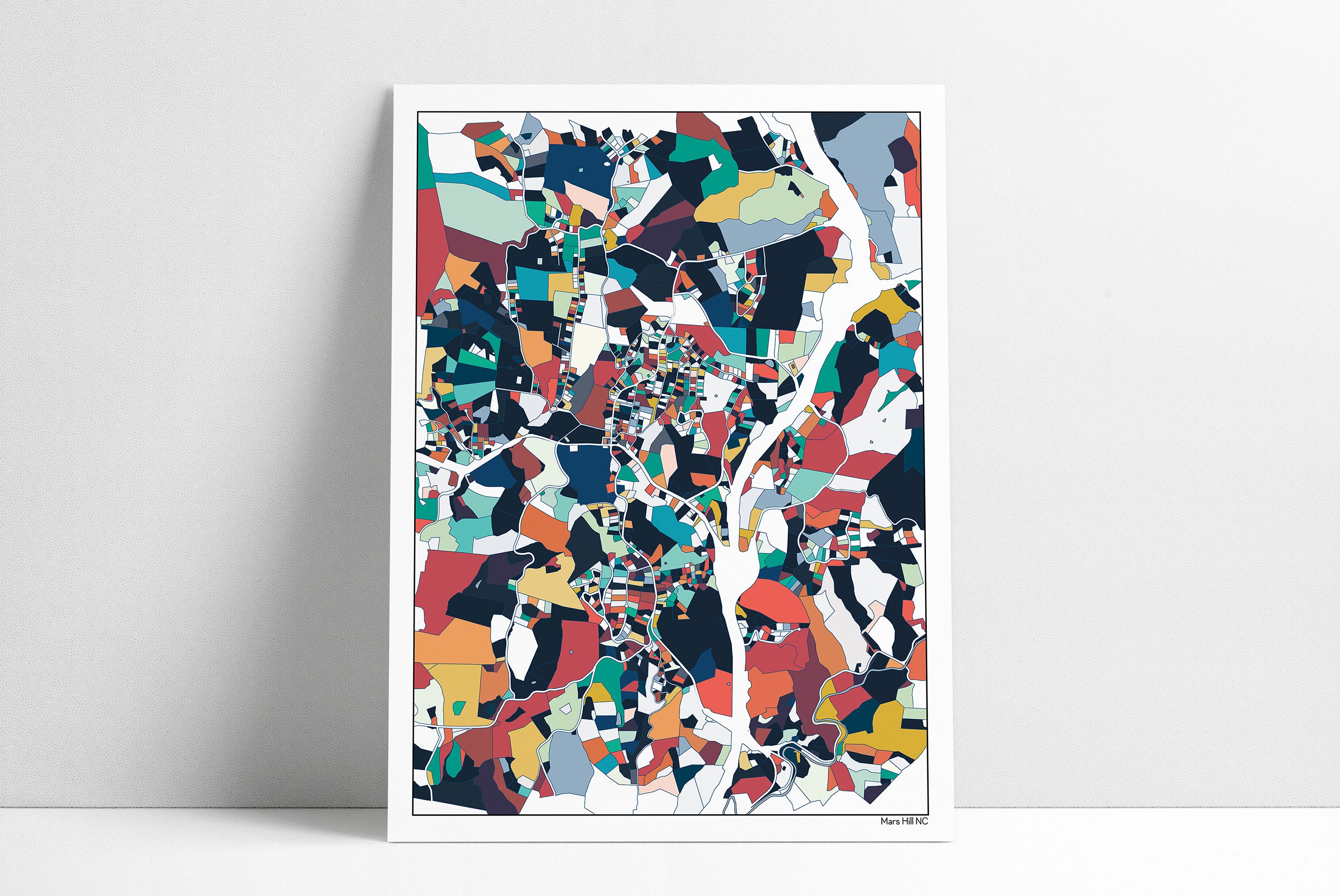 Mars Hill NC Mountains Map Art Print Wall Art Housewarming Etsy