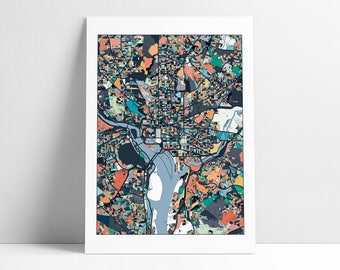 Washington DC Art Print Map Poster Wall Art Home Decor Office Decor Travel Map Abstract Art City Map Art