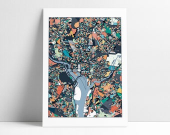 Washington DC Art Print Map Poster Wall Art Home Decor Office Decor Travel Map Abstract Art City Map Art