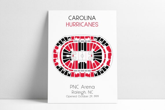 Carolina Hurricanes Nhl Stadium Pnc Arena Map Art Man Cave Etsy
