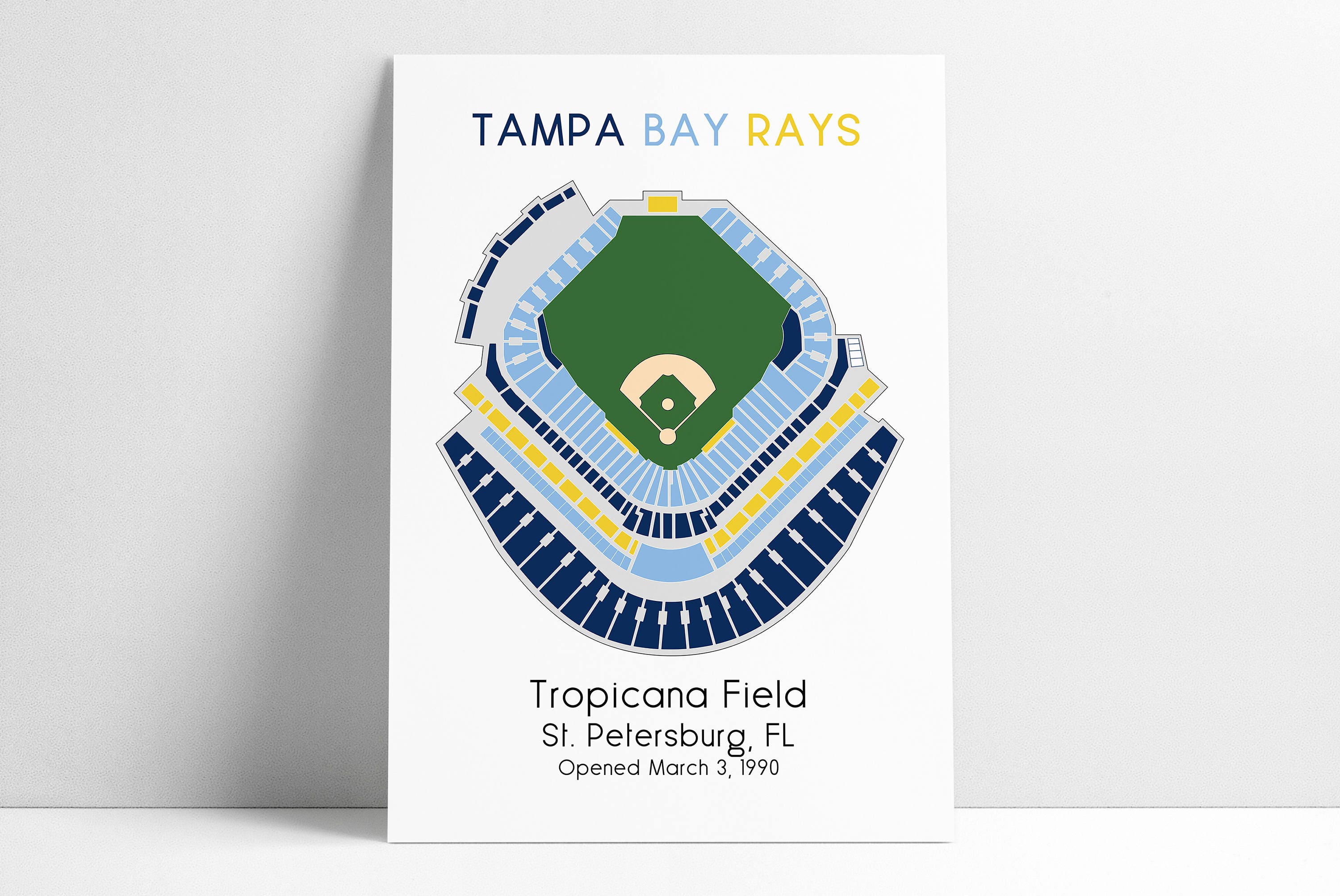 Tropicana Field Seating Map Tampa Bay Rays Tropicana Field Mlb Stadium Map Ballpark Map | Etsy