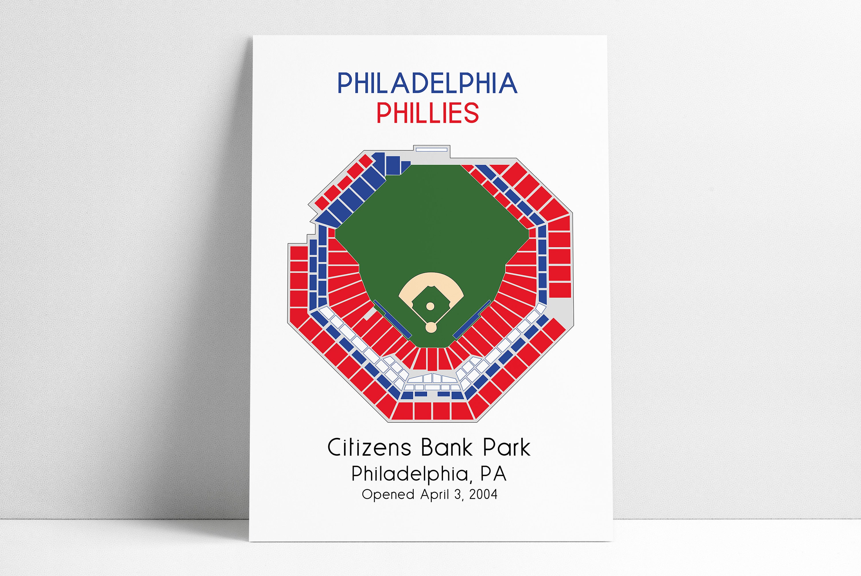 Philadelphia Phillies Mlb Stadium Map Ballpark Map Baseball Etsy