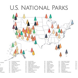 National Park Poster, National Park Map Art Camper Hiker Explorer Travel Art Map Adventure Home Decor Nursery Wall Art Gift image 9