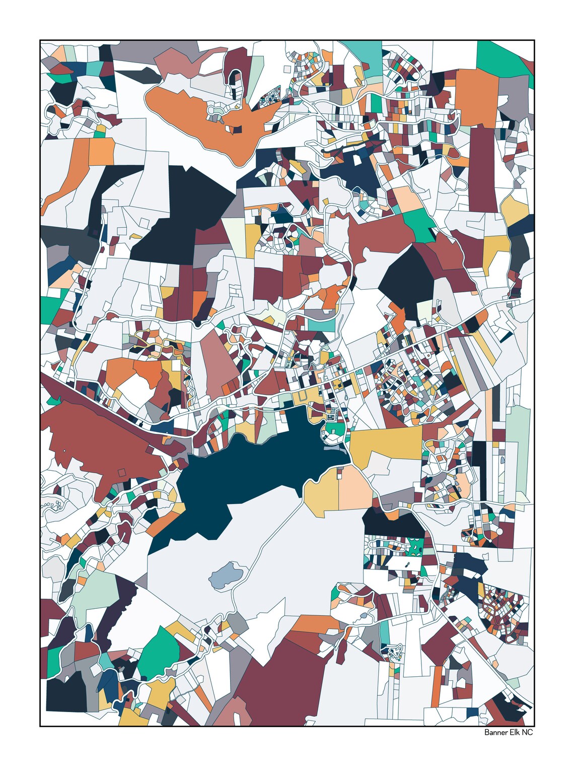 Banner Elk NC Map Art Print Wall Art Housewarming Gift Etsy