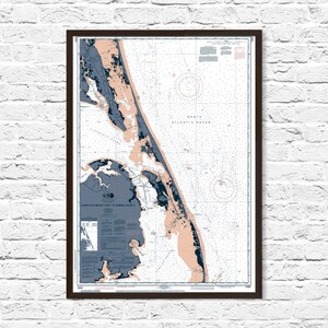 NC Outer Banks Nautical Chart Map Print, Beach Decor, Beach House Poster, Currituck NC, Coastal Print, Art, Beach Cottage Decor, Map Art