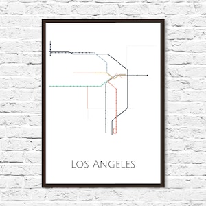Los Angeles Metro Map Art Print: Minimalist Transit Design