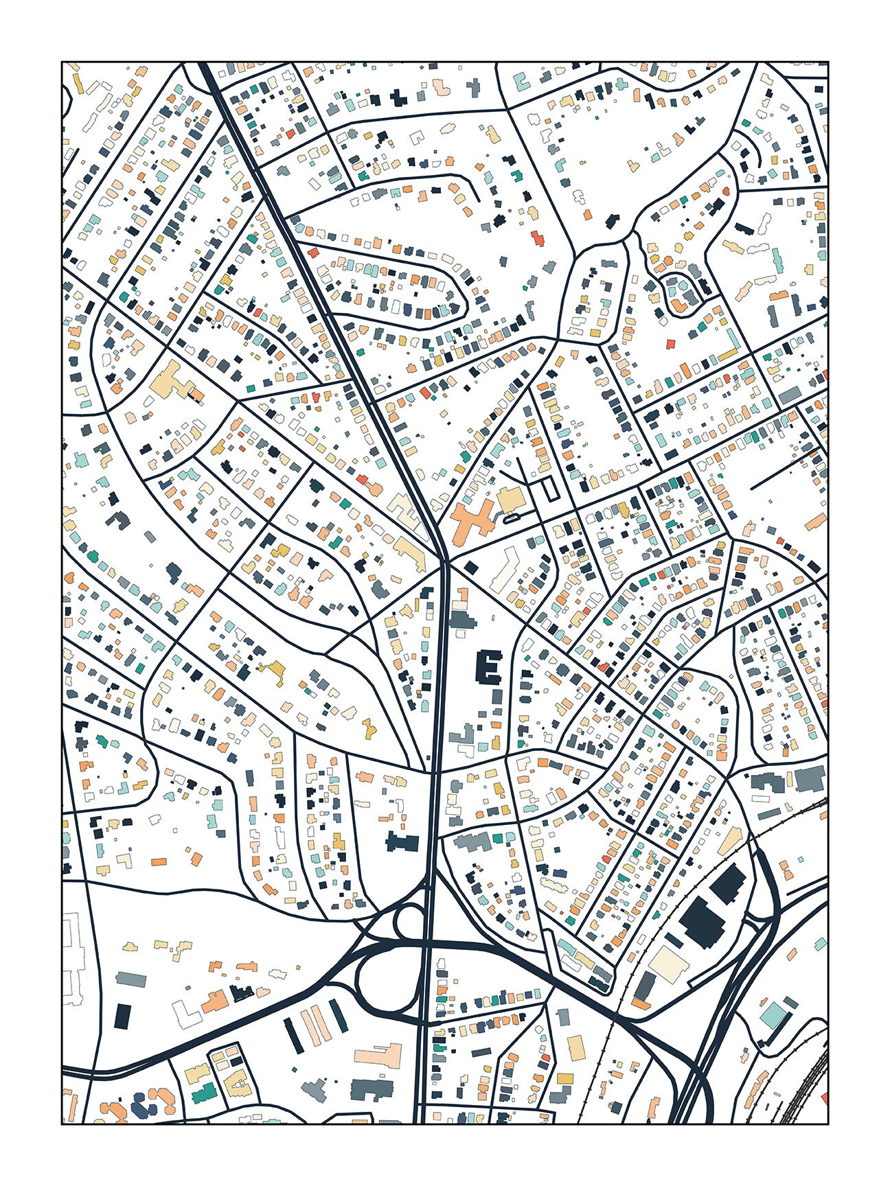 Five Points Raleigh NC Wall Art Map Print Poster 5 Points Etsy