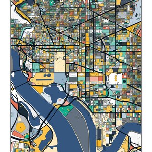Washington DC City Streets Buildings Map Art Poster Print Wall Art Home Decor Gift Abstract Art 6 Color Options Multiple Sizes C5