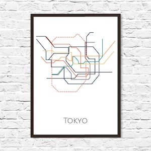 Tokyo Metro, Tokyo Subway Map, Tokyo, Subway Art, Transit Map, Tokyo Print, Tokyo Poster, Tokyo Art