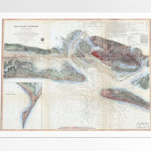 Beaufort NC Art, Beaufort, Beaufort Map, North Carolina, Beaufort Poster