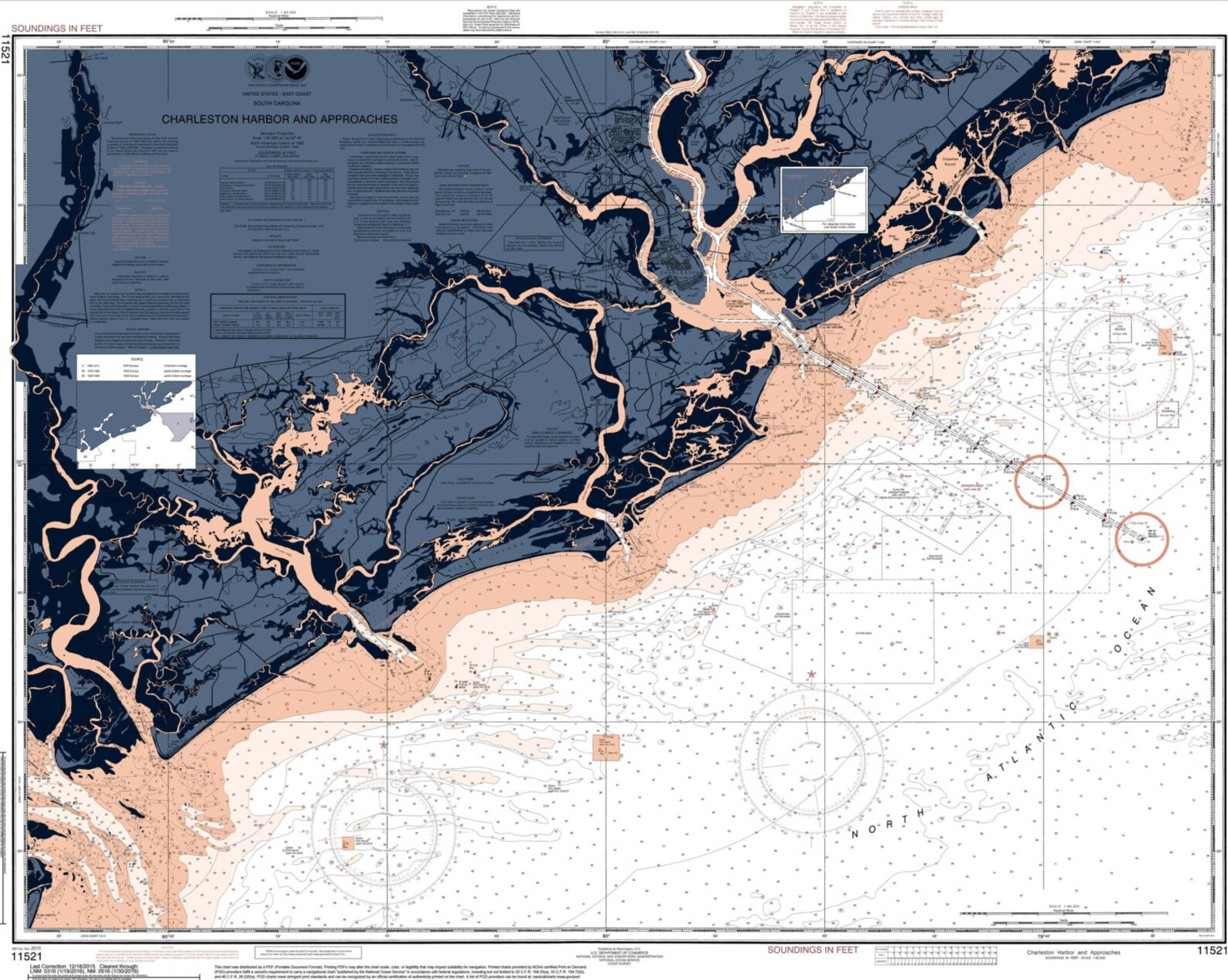 Charleston SC Art Poster Nautical Chart Charleston Print Etsy