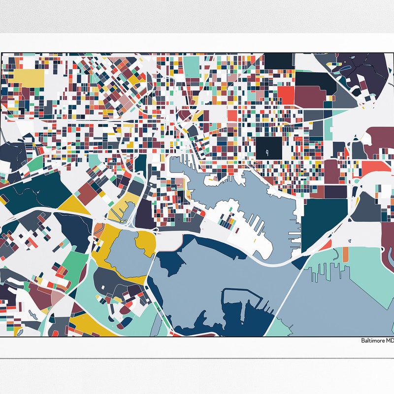 Baltimore Map Abstract - Etsy