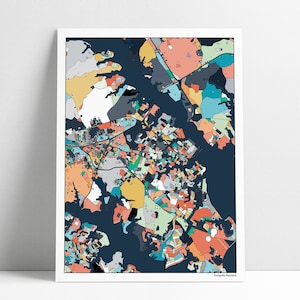 Annapolis Maryland Map Art Print Wandkunst Chesahead Bay Housewarming Geschenk Abstrakte Kunst Bürodekoration Annapolis MD Kunstwerk Heimatstadt Karte
