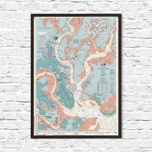 Charleston SC Karte Druck, Charleston Seekarte Poster, Charleston SC Kunst, Charleston Poster, Charleston Print, Map Art, NOAA, Map Print