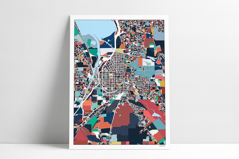 Ithaca New York Map Art Print Poster Wall Art Decor Ithaca NY Etsy