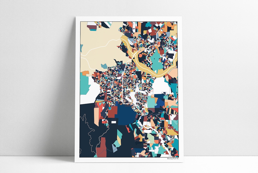 Blowing Rock NC Map Art Print: Abstract North Carolina Hometown Gift - Etsy