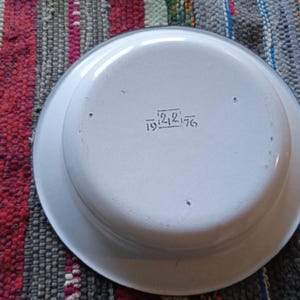 Vintage Enamelware, Dinner Plate, Large Bulgarian Enamelware, Enamel Plate, Retro Enamel Dish, Kitchen decor, Rustic Decor,Zeolite,