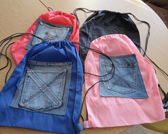 Sport bag sack, denim pocket,Gift Bags,