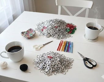 Mix 1000 Aluminum Silver Color Pop Soda Beer Tabs,  Pop Tabs Direct Pop Tabs in Bulk Soda Can Tops,Charity , Crafts,