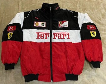 Veste de course Ferrari de Formule 1, veste Ferrari F1, veste Ferrari, veste de course streetwear des années 90, veste rouge unisexe Ferrari vintage, Ferrari