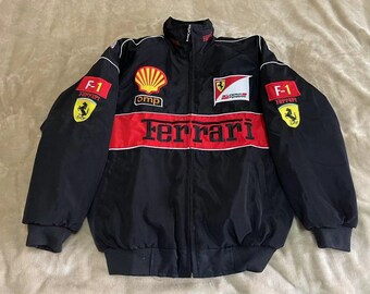 Giacca da corsa Ferrari di Formula 1, Giacca Ferrari F1, Giacca Ferrari, Giacca da corsa streetwear anni '90, Giacca unisex vintage Ferrari,Ferrari