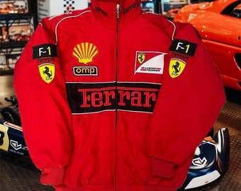 Veste de course Ferrari de Formule 1, veste Ferrari F1, veste Ferrari, veste de course streetwear des années 90, veste rouge unisexe Ferrari vintage, Ferrari