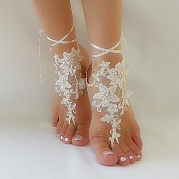 ivory bridal bangle, sandals,Bridal Shoes beach wedding barefoot sandals, wedding bangles, anklets, bridal,Bridal Barefoot  wedding