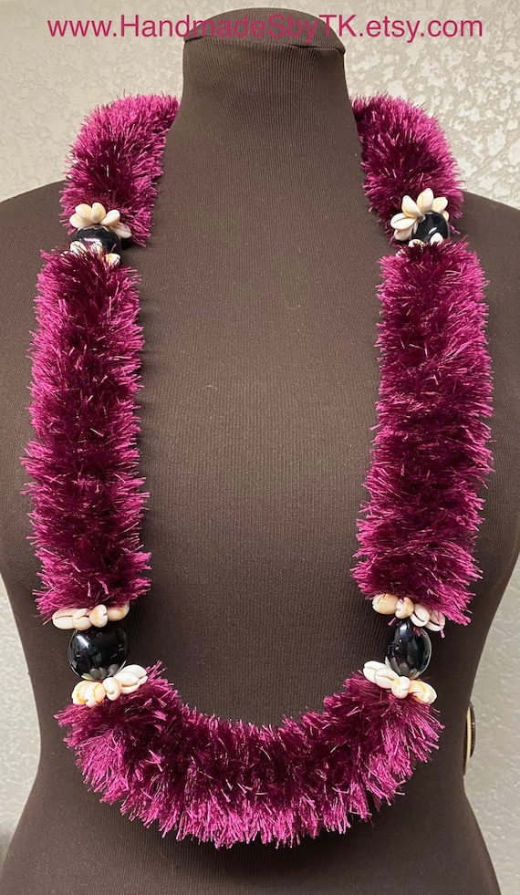 Thick Pink & Green Festive Eye Lash Yarn Lei. Kelly and Light Green Eyelash Yarn Lei – CHEEHOOlife main image 4
