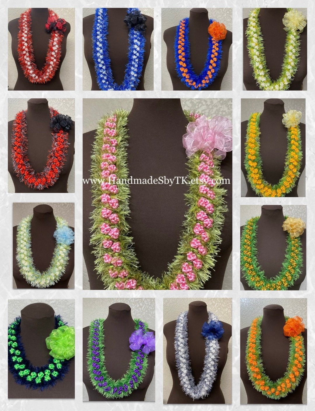 MADE TO ORDER Customized Double Pikake Eyelash Lei With a Variety