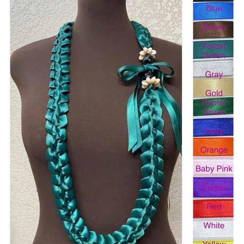 Extra Long Choose Your Colors Satin Ribbon Double Lei Etsy